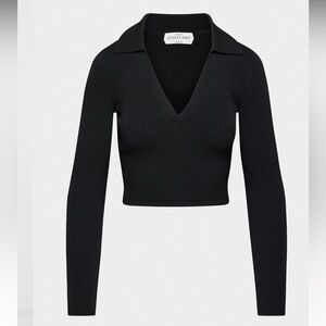 Babaton Sculpt Knit Polo Longsleeve size xxs